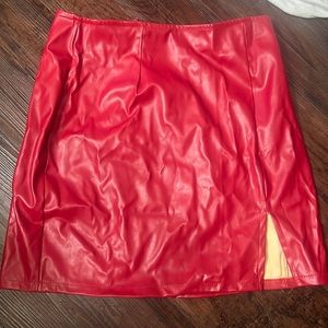 red windsor latex skirt